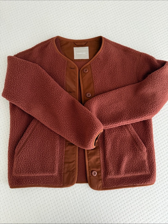Everlane Jackets & Blazers - Everlane Rust-Colored Fleece Button Jacket